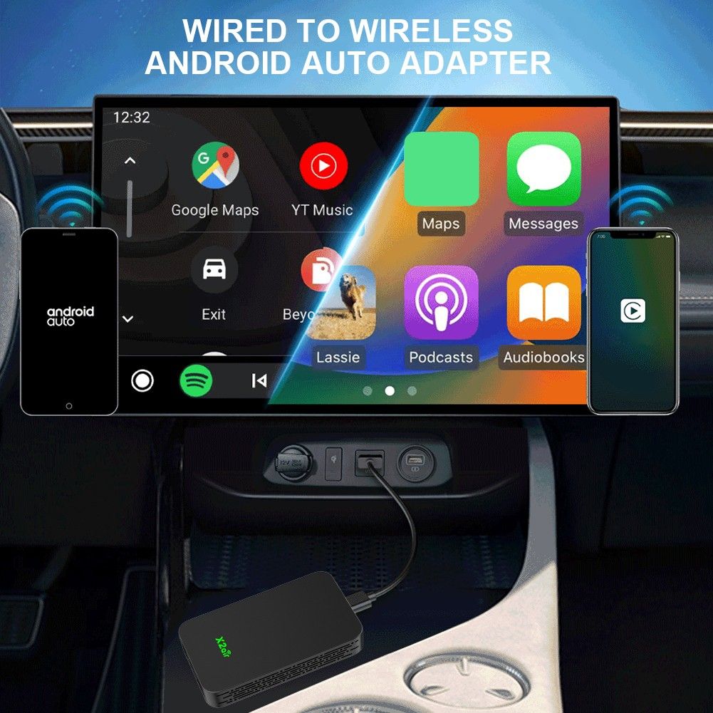 全新清貨現貨特價Carlinkit 5.0 2Air Wireless CarPlay Android Auto Wireless Box  Two-Dual Adapter 2-Channel Work Waze Spotify 5.8Ghz WiFi BT Siri GPS Auto  汽車配件多媒體無線carlinkit cpc200 2air