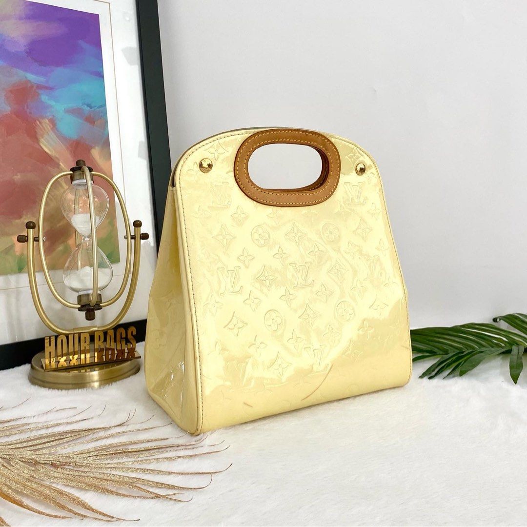 Authentic LV Yellow Monogram Vernis Leather Maple Drive Handbag in GHW