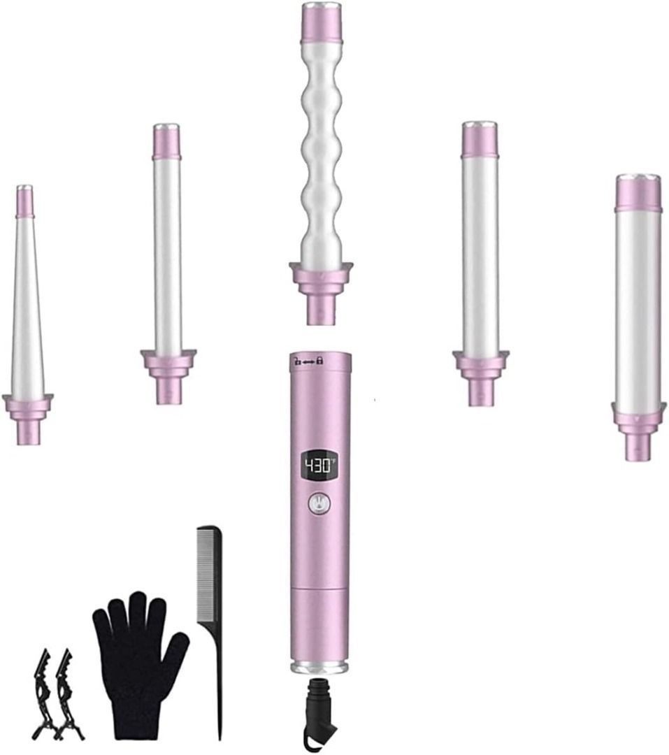 Curling iron with outlet detachable barrels