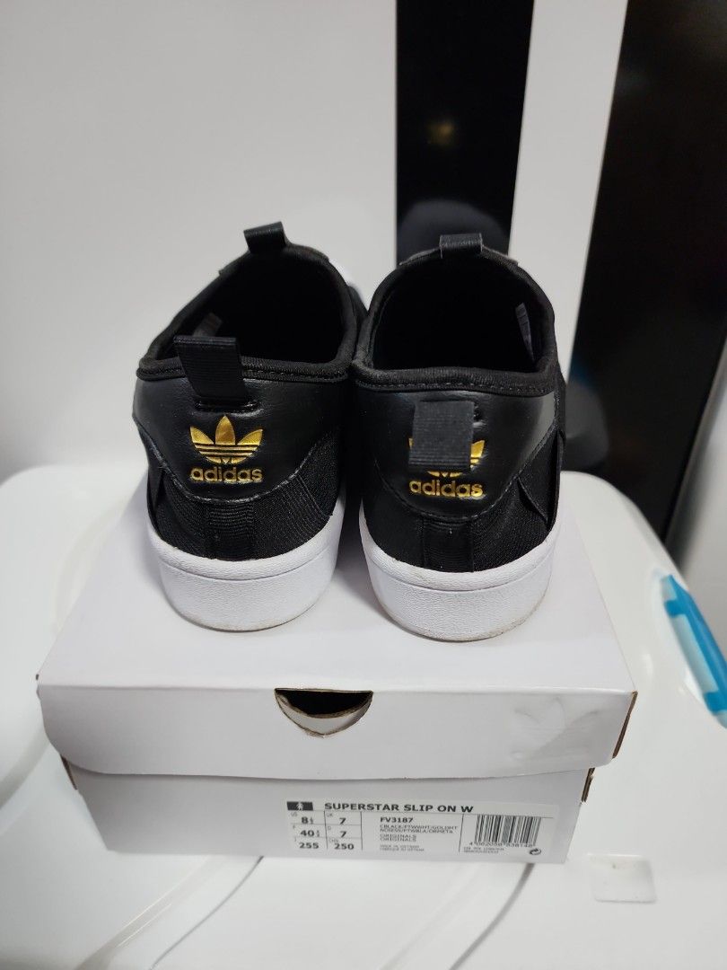 Superstar slip on women gold hot sale