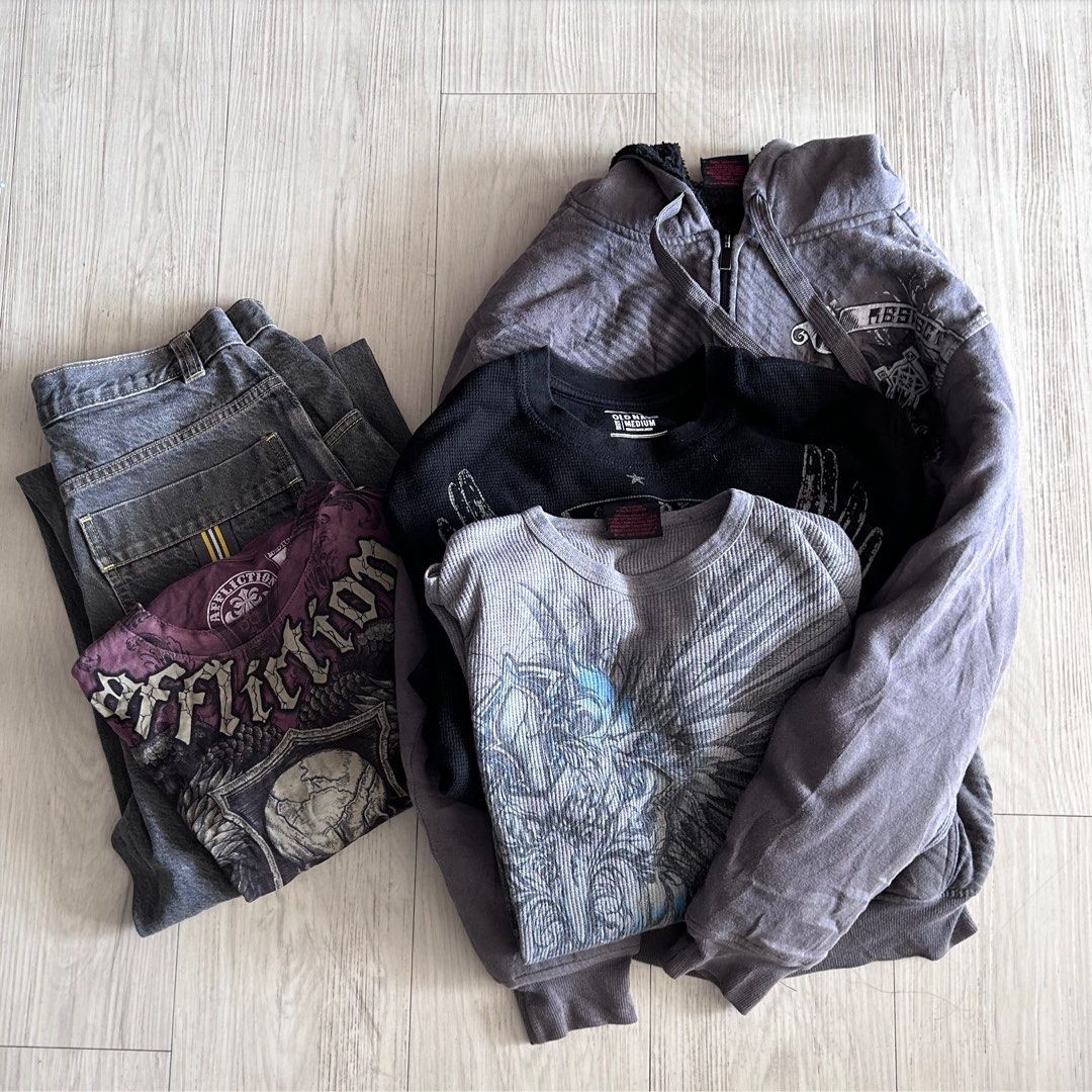 affliction mma elite tapout tees Men s Fashion Tops Sets