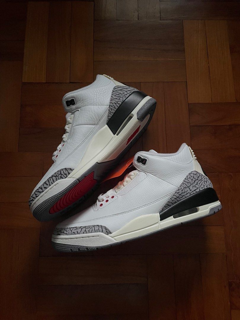 White hot sale cement jordans