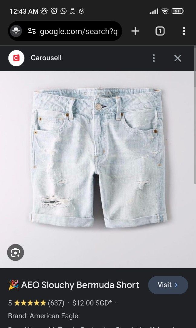 American eagle deals slouchy bermuda shorts