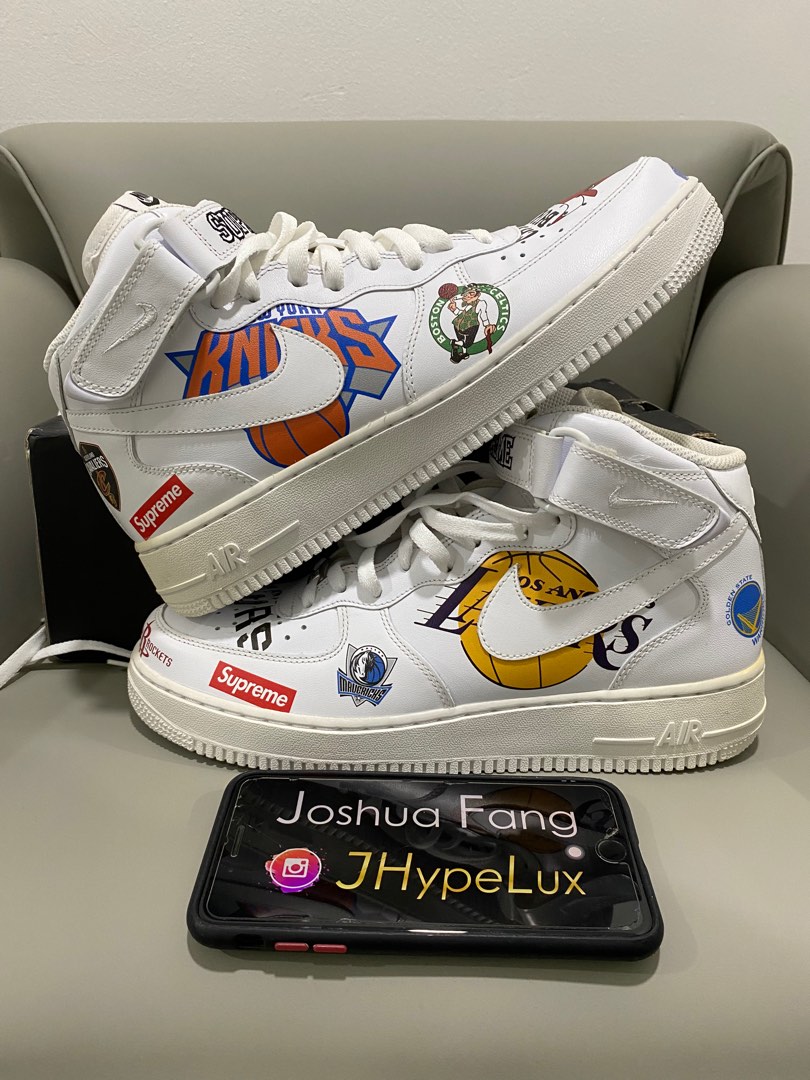 air force 1 mid supreme nba white