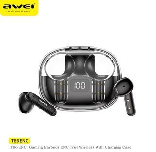 Awei T86 ENC noise cancelling earphone wireless Bluetooth earbuds hi-fi stereo headphones earphone long battery life