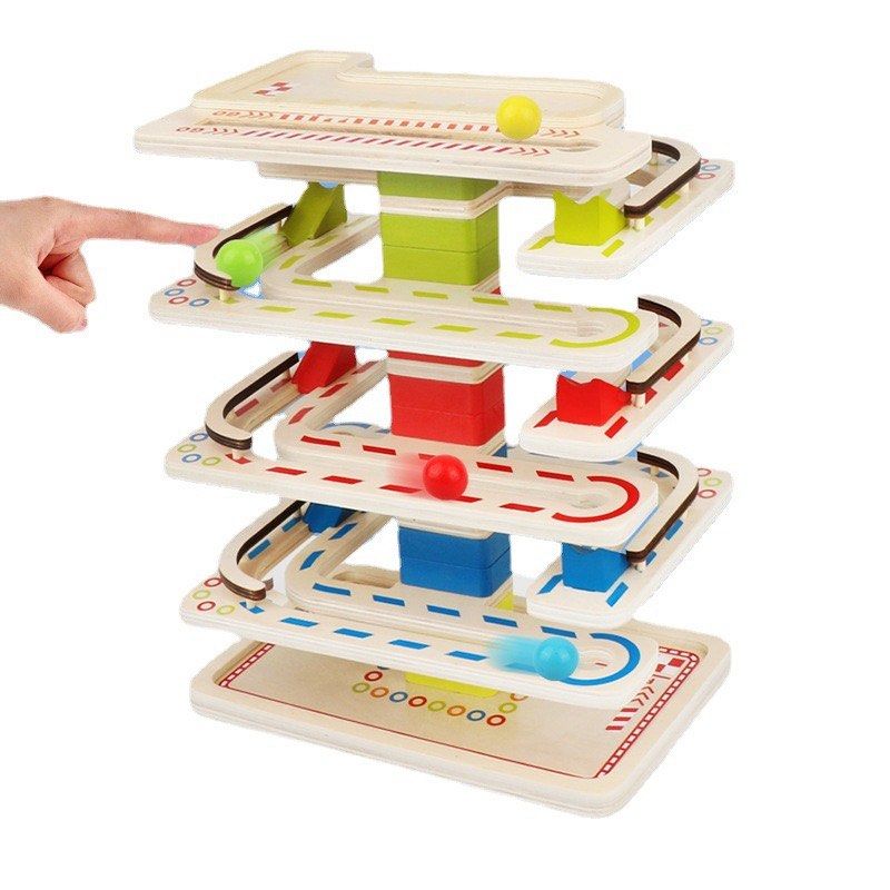 Ball Race Track Montessori Wooden Toy, Hobbies & Toys, Toys & Games on Carousell