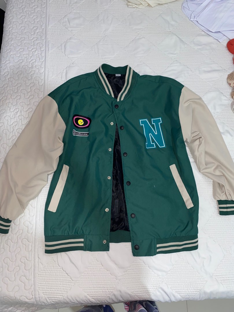 baseball varsity jacket green, Men's Fashion, Coats, Jackets and
