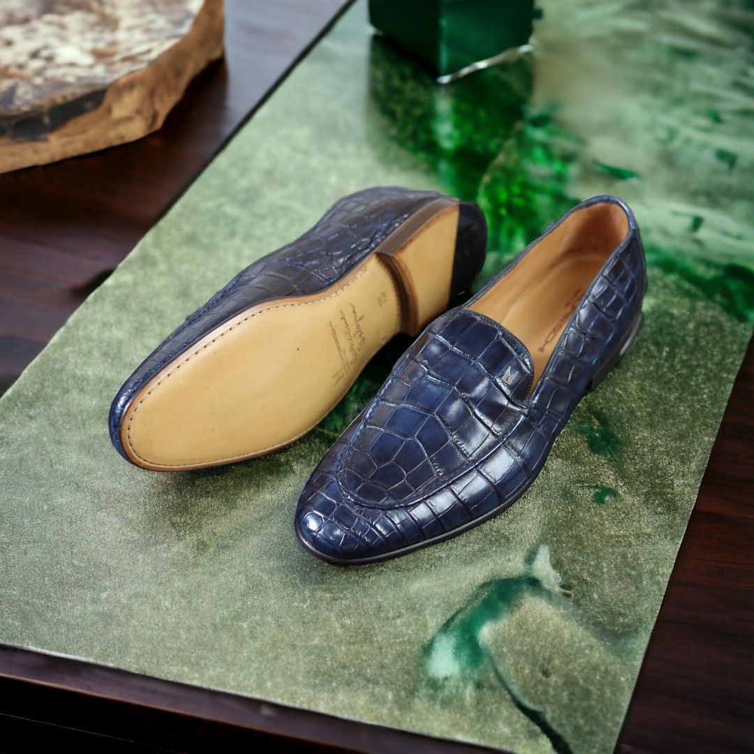 Alligator slip on top shoes