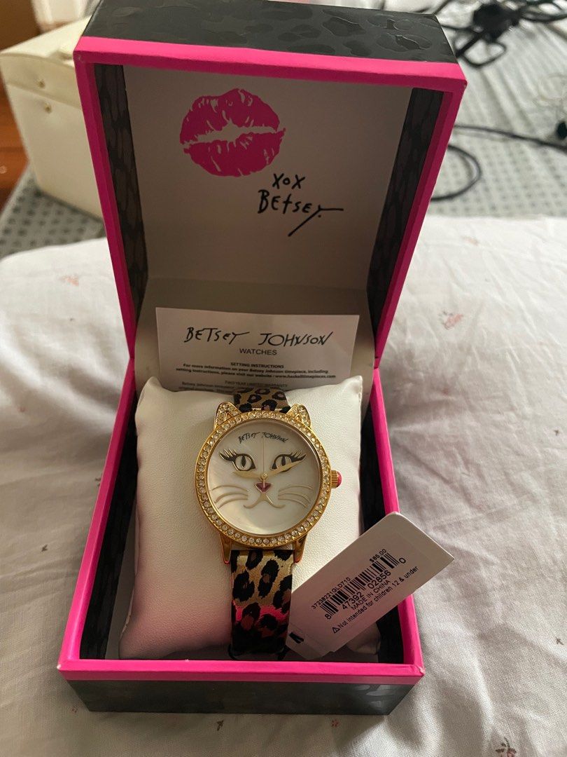 Betsey johnson sale black cat watch