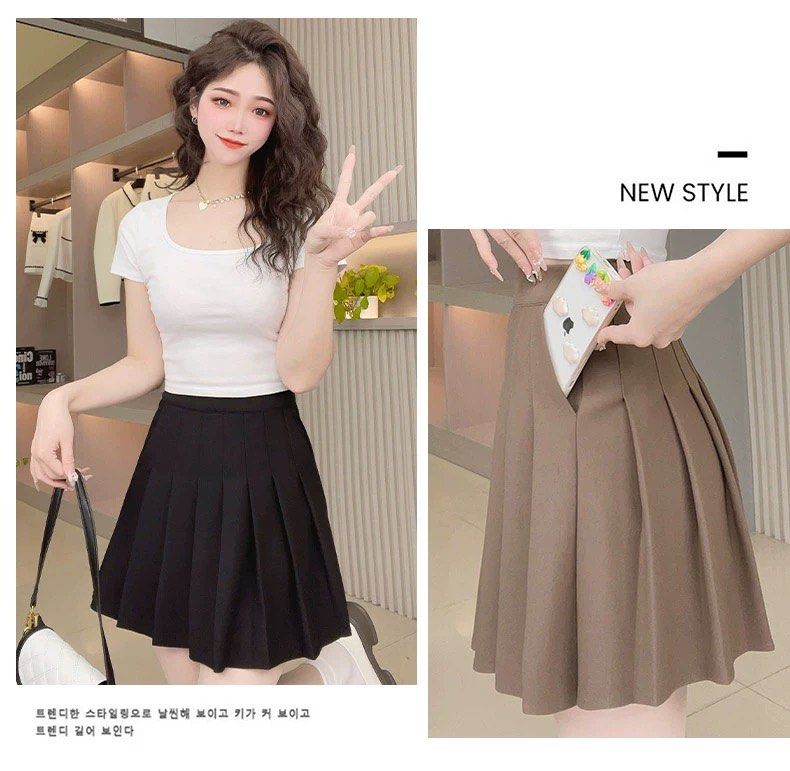 Black Tennis Skirt with pocket stretchy Women s Fashion Bottoms