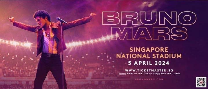 Bruno Mars  APR 05 2024  SG CONCERT (Cat 3 — Physical Ticket)