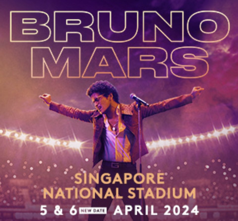 Bruno Mars Concert Tickets General Standing 5/4/2024, Tickets