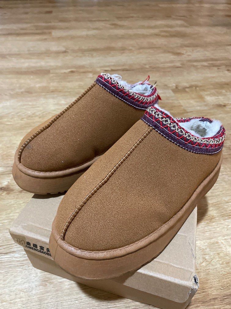 Fur shop slip ons