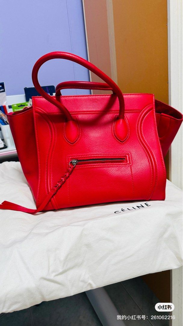 Red celine new arrivals luggage bag