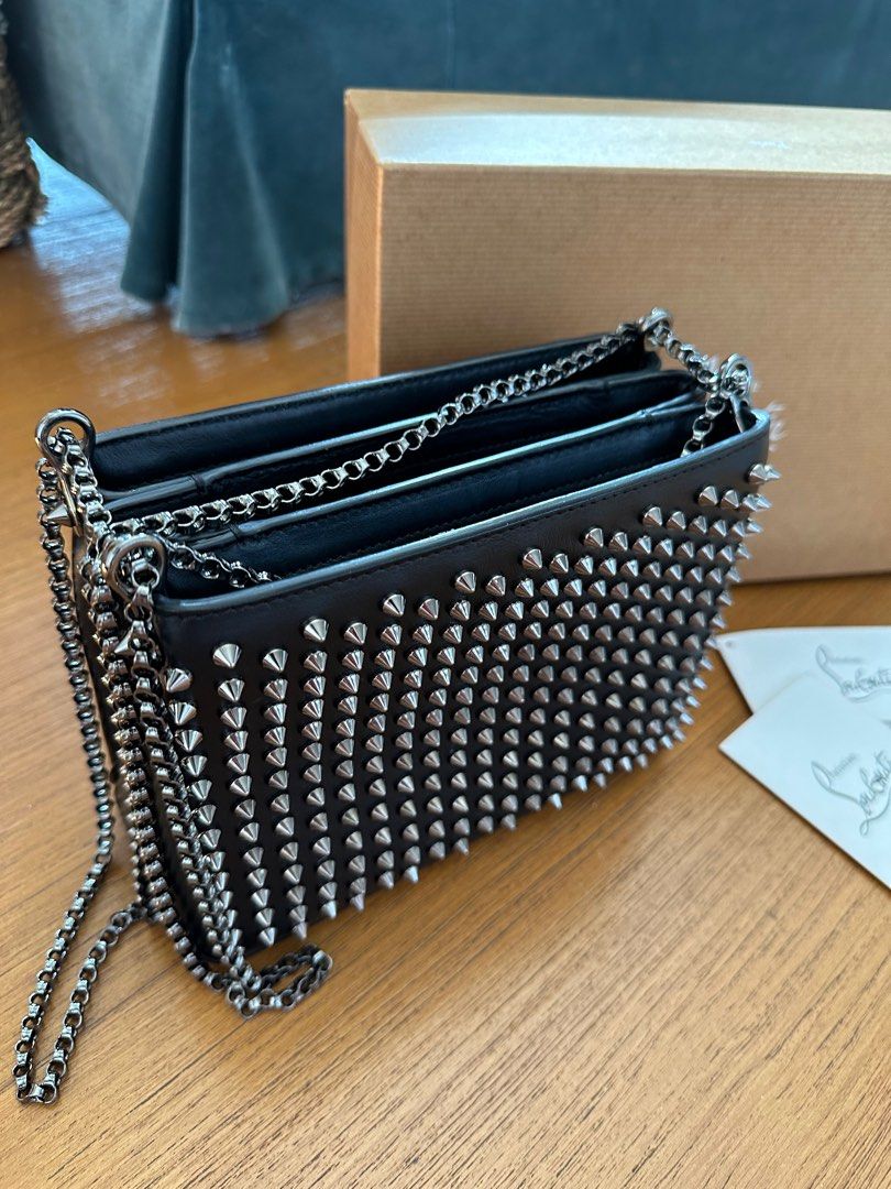 Christian louboutin hotsell black studded bag