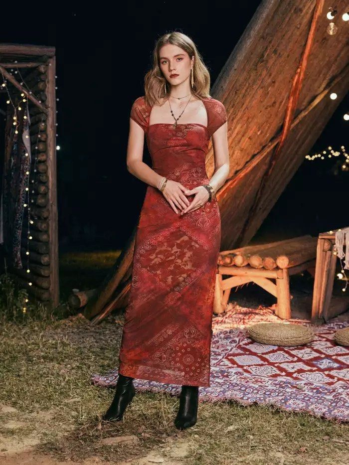 Paisley dress maxi clearance