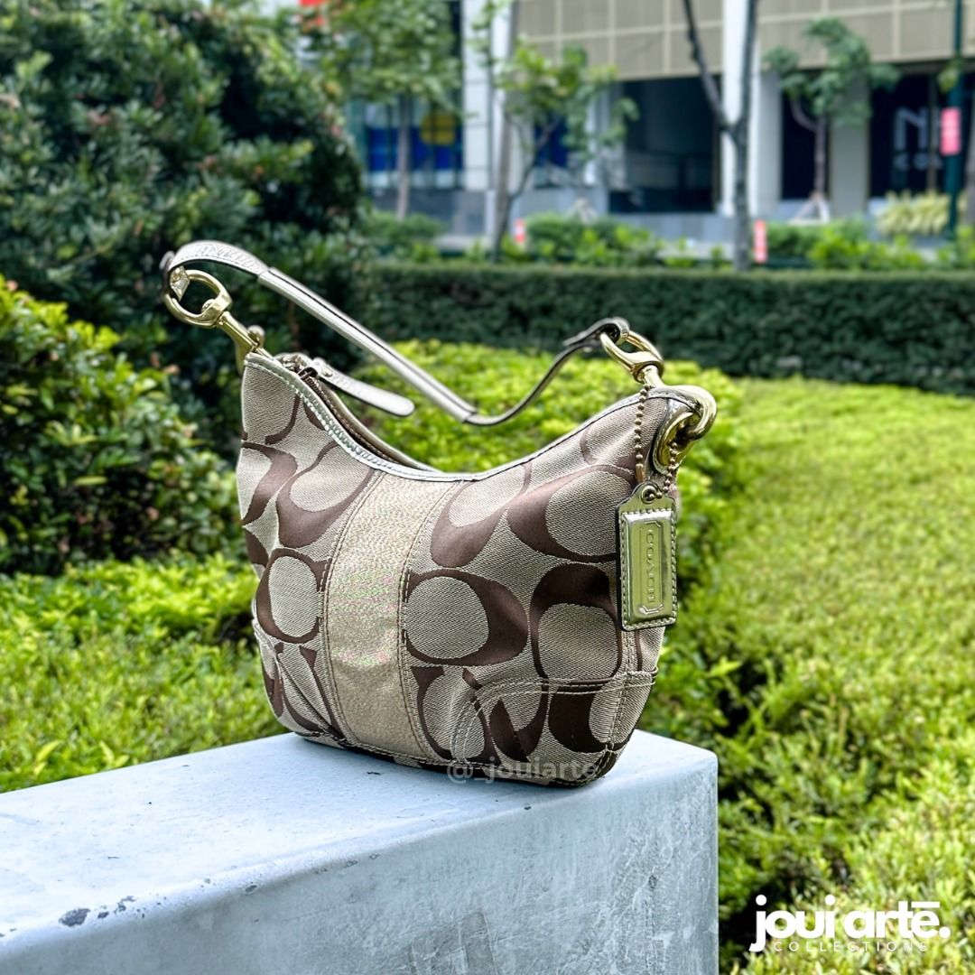 Coach Half Moon Bag Gold Metallic Luxury Bags Wallets on