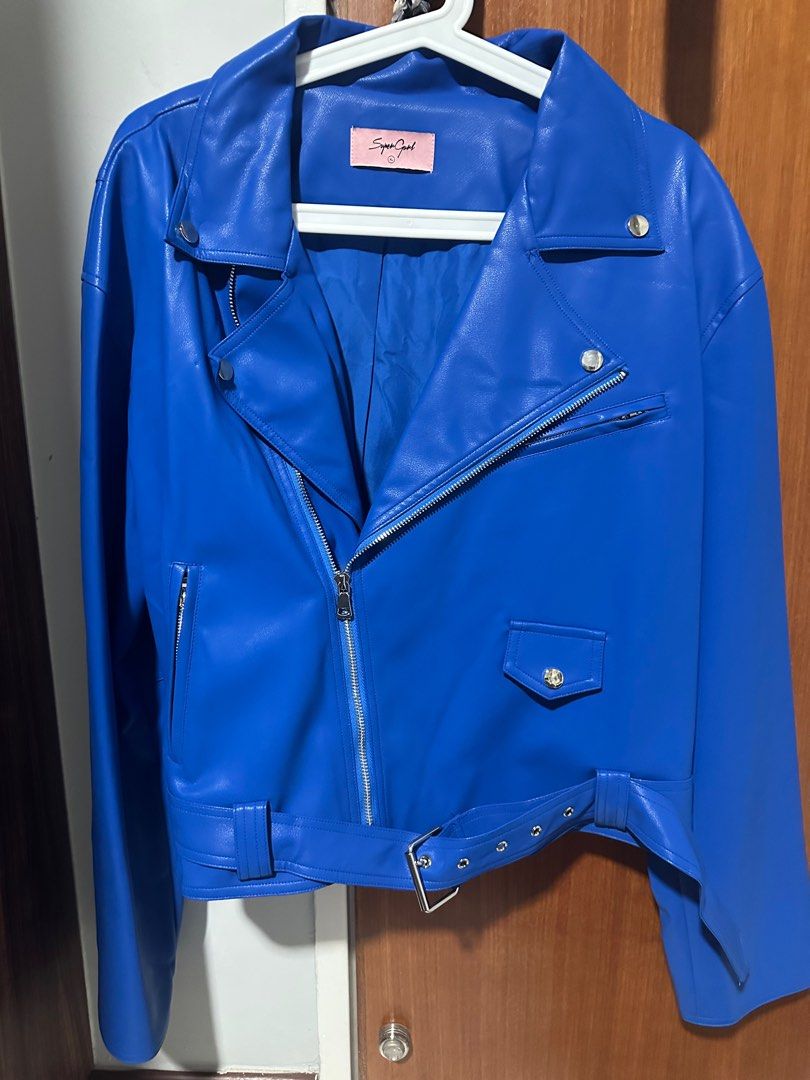 Pu leather biker jacket on sale