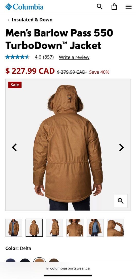 Men's barlow pass hotsell 550 turbodown jacket