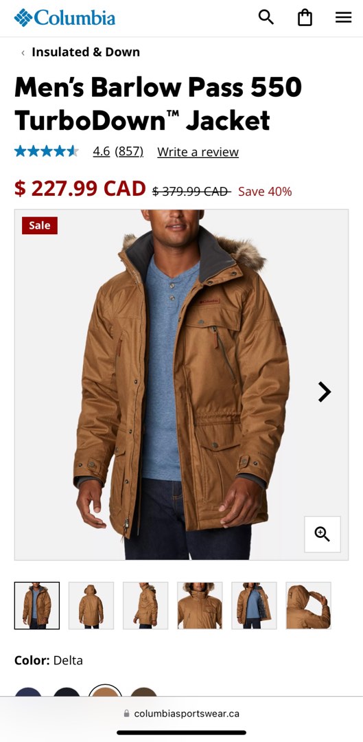 Columbia men's turbodown barlow pass 550 jacket new arrivals