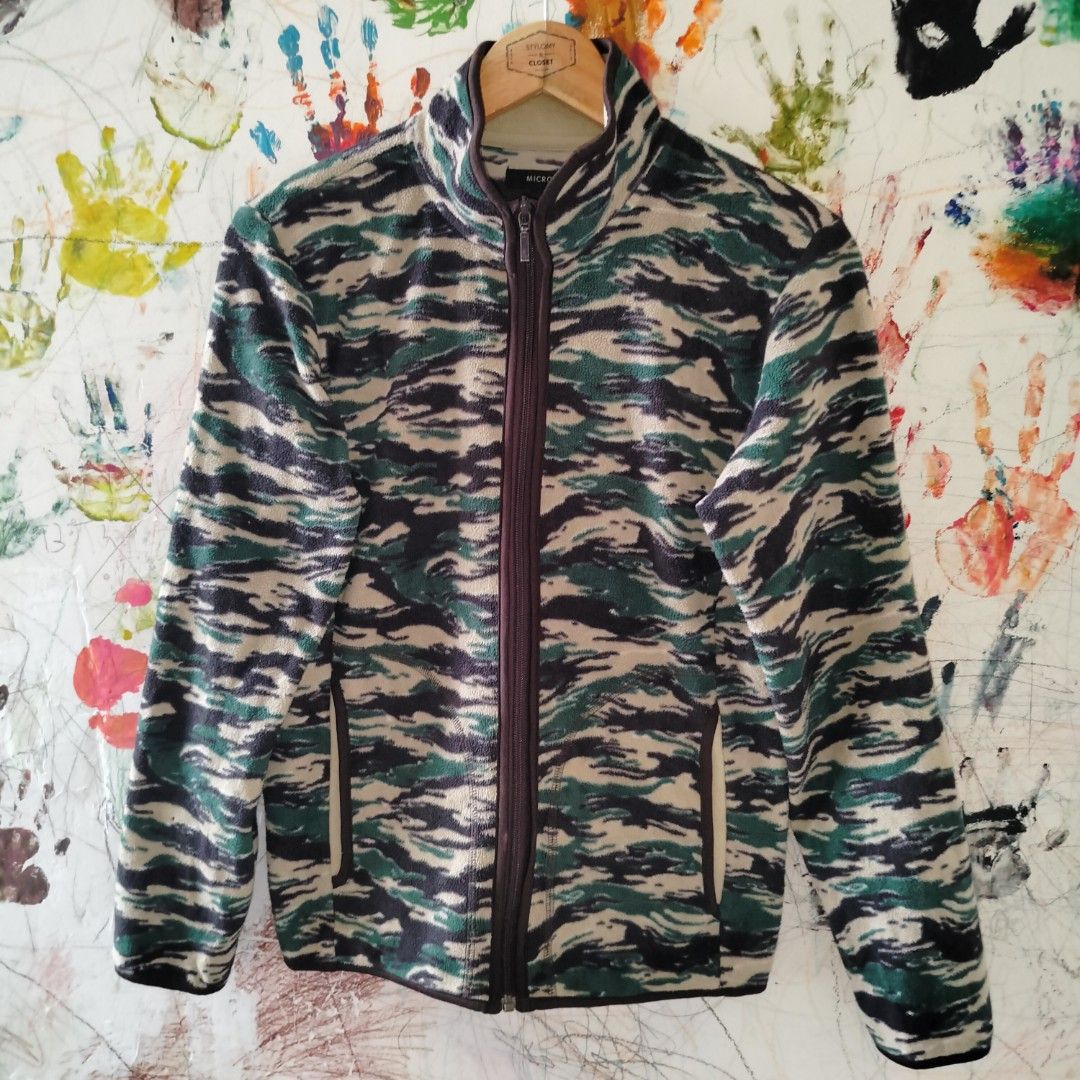 COMBO 2 IN 1 Camouflage fleece zip up jacket neck warmer and ear