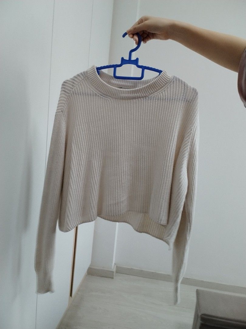 White sale sweater crop
