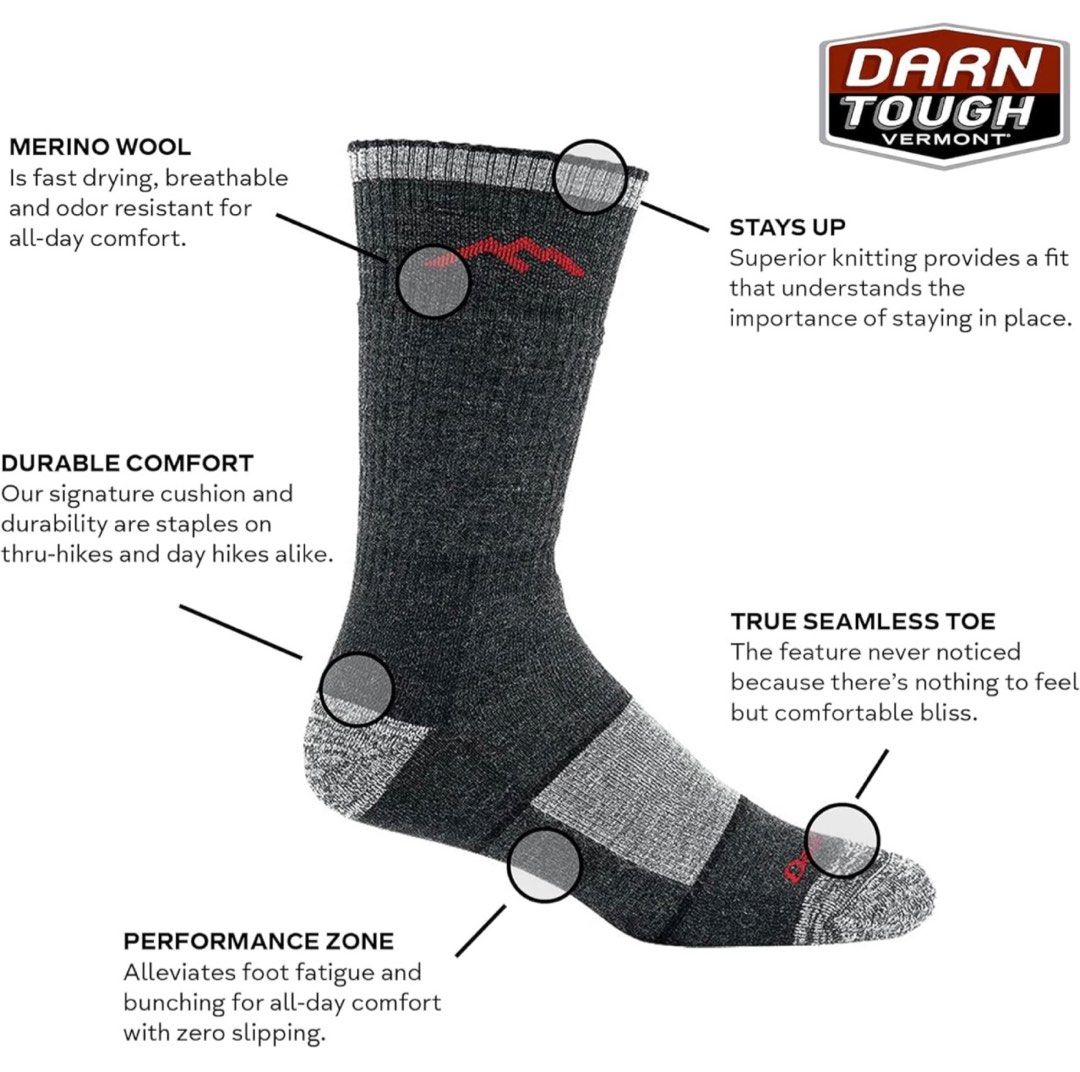 Darn Tough Men s Merino Wool Hiker Boot Sock Full Cushion Socks
