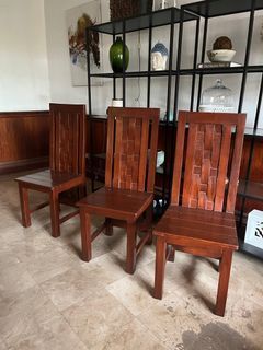 Solid wood 3 Dinning chairs