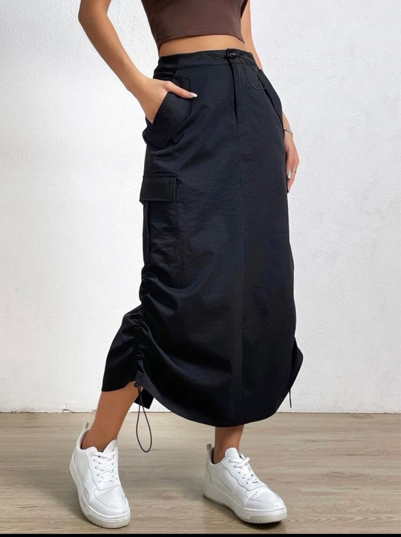 Drawstring hot sale cargo skirt