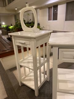 (SOLD) Rare Vintage Duco finish white bed side table with drawer (3-layer) ⚪️ night stand antique rare find