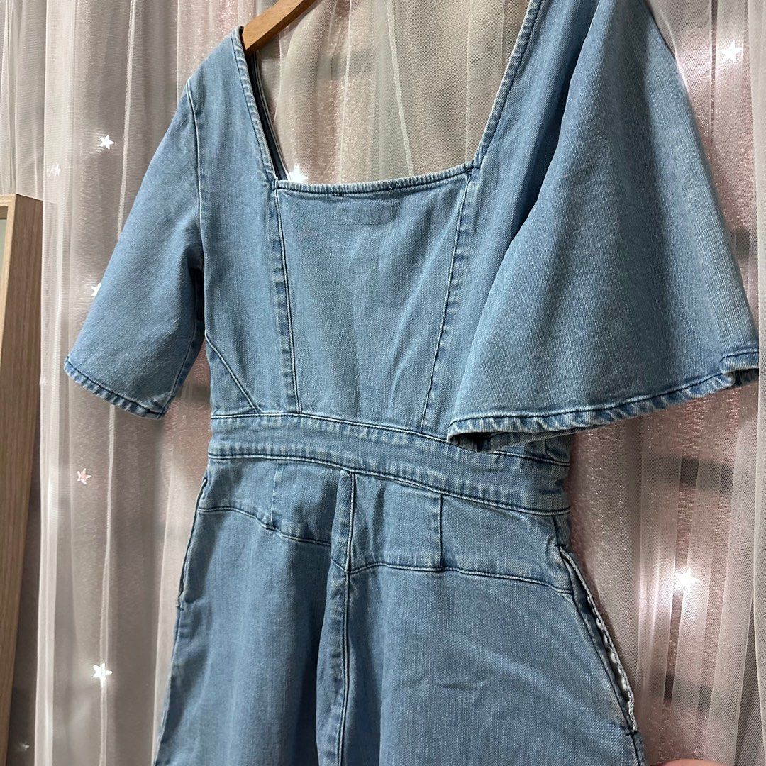Finders keepers mia store denim jumpsuit