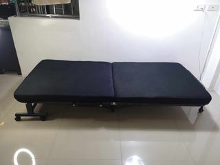 Foldable Single Padded Foam Black Bed