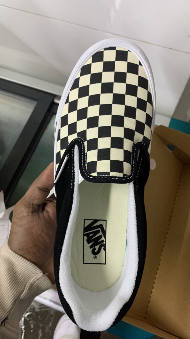 White slip on vans used top