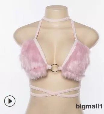 Pink fluffy bralette outlet