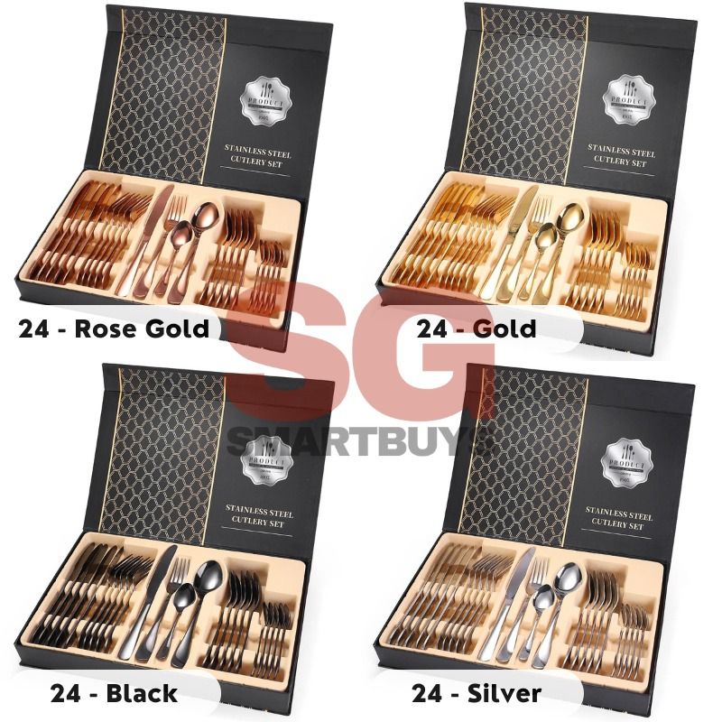 Gold Silver Cutlery Sets Furniture Home Living Kitchenware