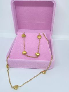 Gold heart jewelry set nontarnish with box