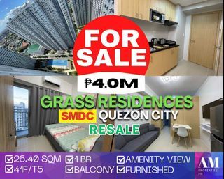 GRASS RESIDENCES QUEZON CITY FOR SALE 1BR UNIT WITH BALCONY AND FURNISHED