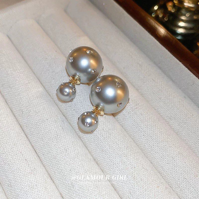 Double stud pearl earrings top