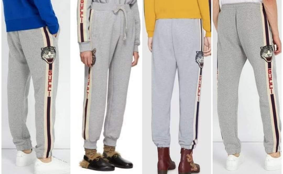 GUCCI SIDE STRIPE TIGER APPLIQUE SWEAT PANTS Men s Fashion