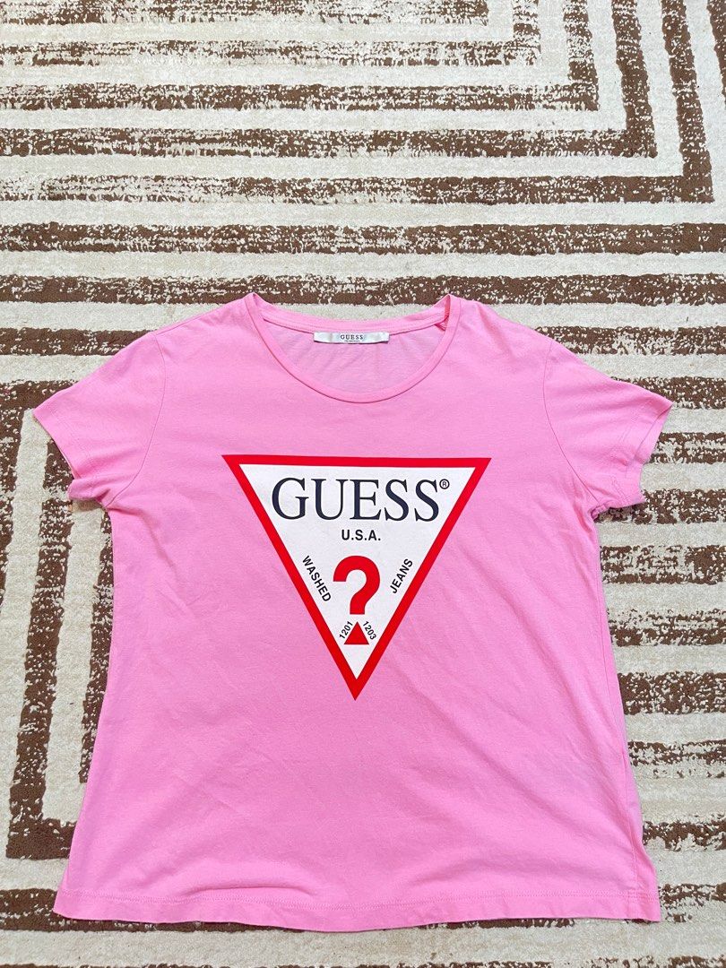 Pink guess shirt sales