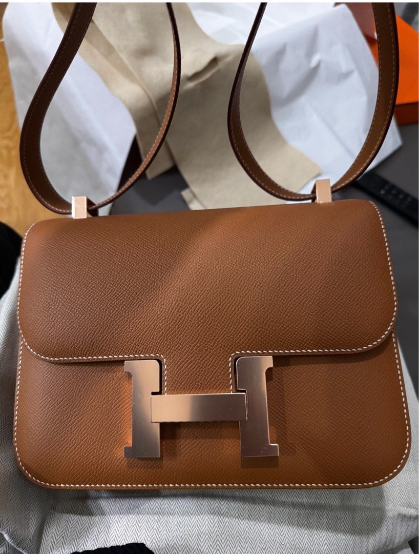 Hermes constance rose gold cheap