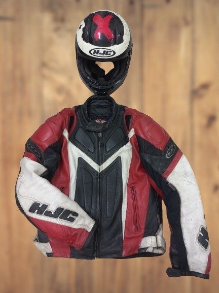 Hjc cheap leather jacket