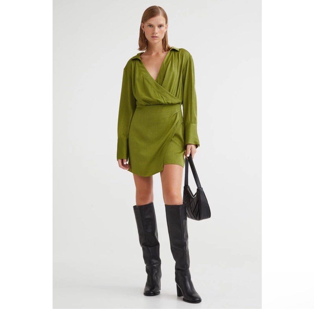 green emerald velvet dress SCARLETT WRAP DRESS (GREEN) – CJ London