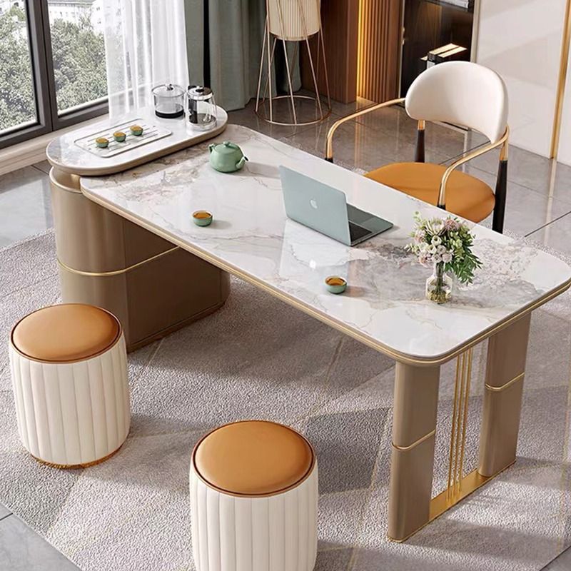 Island Dining Table Home Light Luxury Dining Table Free Assembly Tea Table Modern Simple