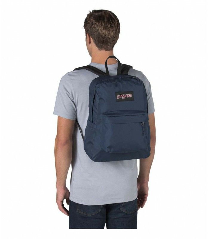 Jansport superbreak plus on sale black backpack