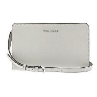 Jet Set Large Leather - Clutch - Pearl Grey