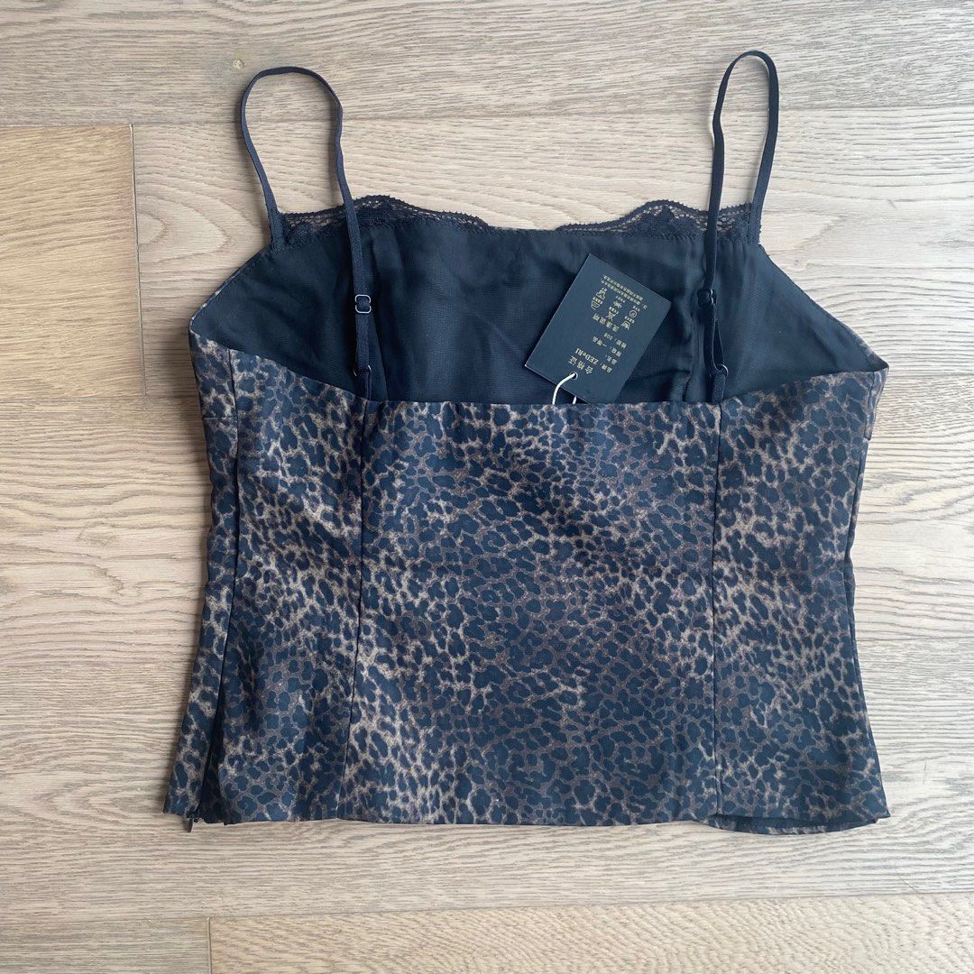 Zara Lace Trim Leopard Camisole Cami Top