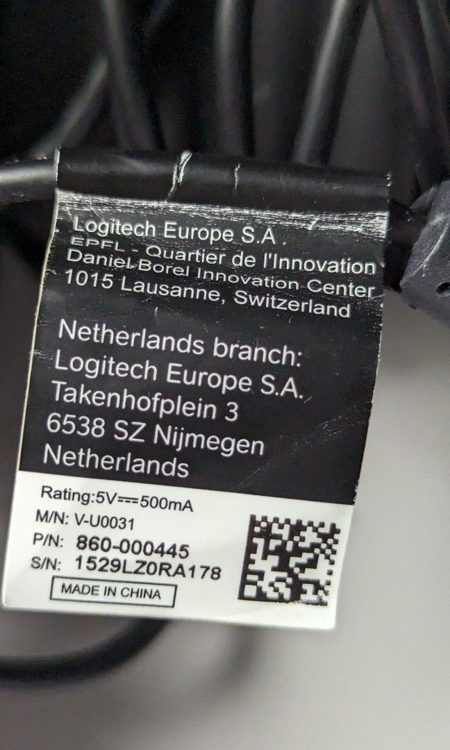 Webcam Logitech V-UCC22 Carl Zeiss Tessar 2.0/3.7 &ndash; Autofocus 2MP, Usata Ma Funzionante