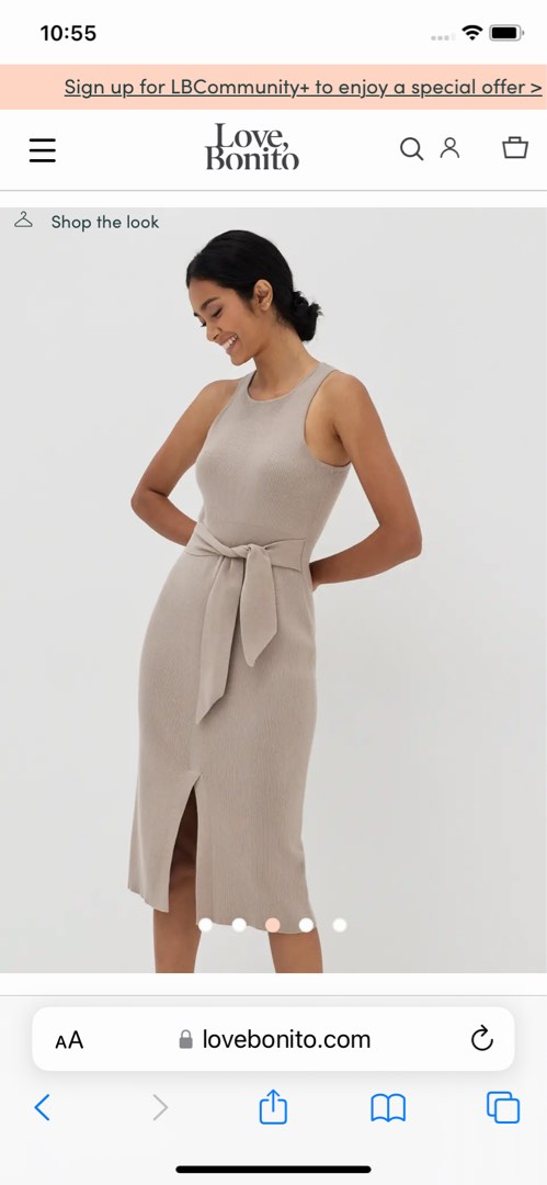 olym ribbed knit midi dress In my fav piece from @lovebonitoid's new arrivals. It's their Olym Ribbed Knit Midi Dress in clay featuring a self-tie ribbon to cover up my buncit comes in black color too