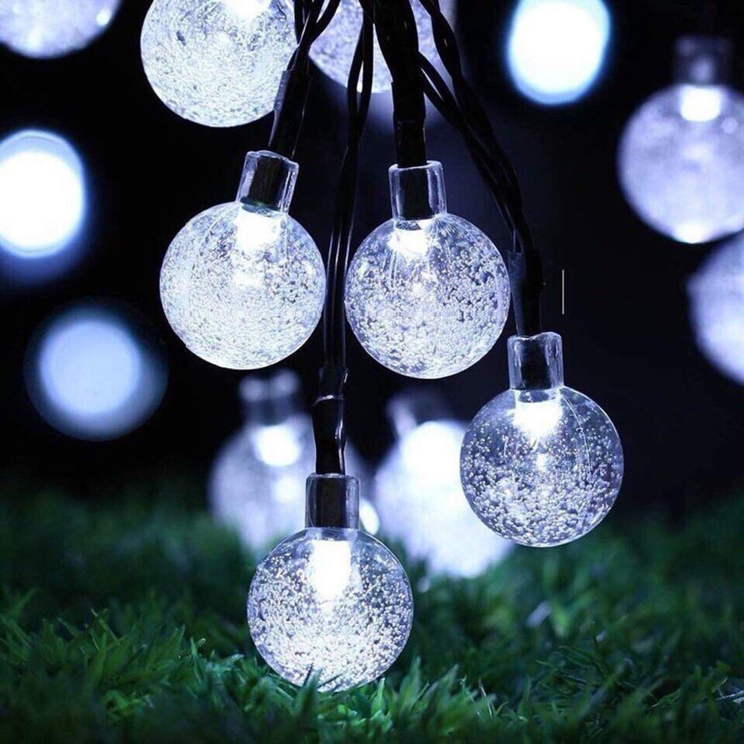 Solar String Lights Outdoor 100Led Crystal Globe LightsWaterproof USB  Battery Powered Patio Light forOutdoor Camping Tent Party